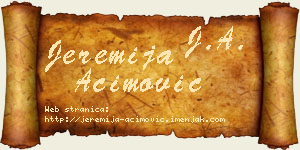 Jeremija Aćimović vizit kartica